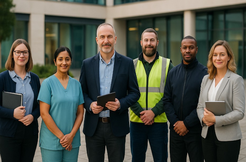 Local authority teams in a meeting